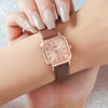 Women's Alloy Case Ordinary Glass Mirror Quartz Square Allmatch Leisure Watch