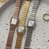 Women's Alloy Case Ordinary Glass Mirror Silver Chain Square Leisure Style Watch