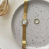 Women's Alloy Case Ordinary Glass Mirror Silver Chain Square Leisure Style Watch