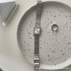 Women's Alloy Case Ordinary Glass Mirror Silver Chain Square Leisure Style Watch