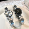 Women's Alloy Case Plain Glass Mirror Steel Band Fashion Simple Waterproof Quartz Watch