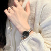 Women's Alloy Case Plain Glass Mirror Steel Band Fashion Simple Waterproof Quartz Watch