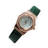 Women's Alloy Case Pu Strap Quartz Watch With Rhombus Dial And Spiral Crown In Leisure Style