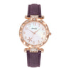 Women's Alloy Case Quartz Belt Watch With Imitation Leather Strap Round Dial Starfish Design Leisure Style