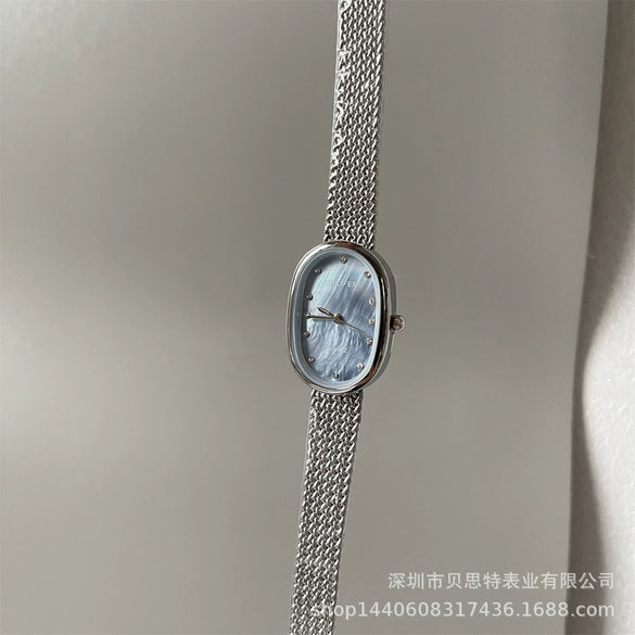 Women's Alloy Case Quartz Watch With Blue Fritillary Surface And Fashion Style