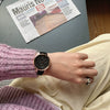Women's Alloy Case Quartz Watch With Imitation Leather Strap And Stainless Steel Horseshoe Buckle Round Dial Sports Style