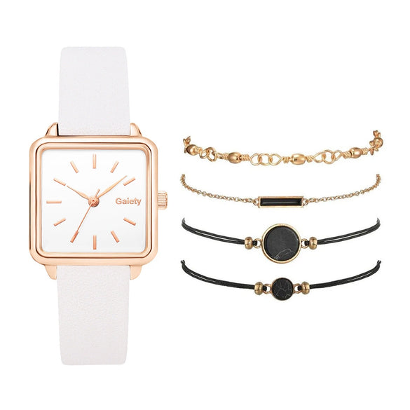 Women's Alloy Case Quartz Watch With Printed Logo Round Dial And Leisure Style