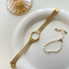 Women's Alloy Case Round Gold Watch