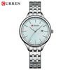 Women's Alloy Case Stainless Steel Band Round Dial Quartz Casual Rhinestone Watch