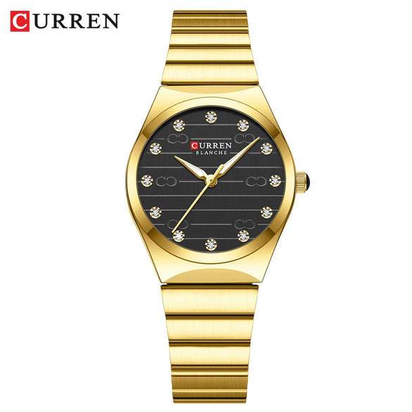 Women's Alloy Case Stainless Steel Band Round Dial Waterproof Leisure Watch