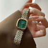 Women's Alloy Case Stainless Steel Band Square Fashion Quartz Watch