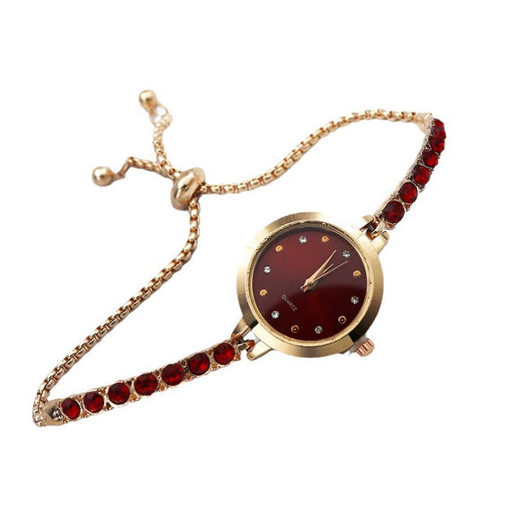 Women's Alloy Case Stainless Steel Strap Round Dial Quartz Bracelet Watch With Mineral Reinforced Glass Mirror Simple Light Luxury And Leisure Style