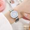 Women's Alloy Case Steel Band Round Dial Casual Quartz Wristwatch