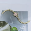 Women's Alloy Casual Quartz Bracelet Watch With Round Dial And Stainless Steel Buckle