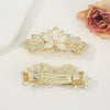 Women's Alloy Cat's Eye Flower Halftied Hair Spring Clip Set With Diamonds