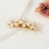 Women's Alloy Cat's Eye Flower Halftied Hair Spring Clip Set With Diamonds