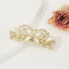 Women's Alloy Cat's Eye Flower Halftied Hair Spring Clip Set With Diamonds