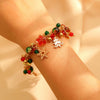 Women's Alloy Christmas Bracelet With Crystal Christmas Tree Old Man And Snowflake Pendants Electroplated Cartoon Festival Jewelry