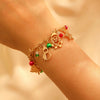 Women's Alloy Christmas Bracelet With Crystal Christmas Tree Old Man And Snowflake Pendants Electroplated Cartoon Festival Jewelry
