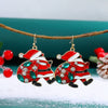Women's Alloy Christmas Earrings With Electroplated Santa Claus Christmas Tree And Merry Christmas Letter Designs