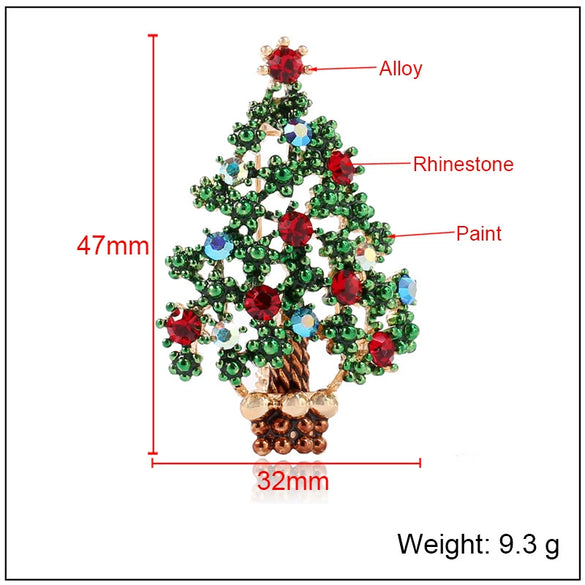Women's Alloy Christmas Tree Brooch Electroplated