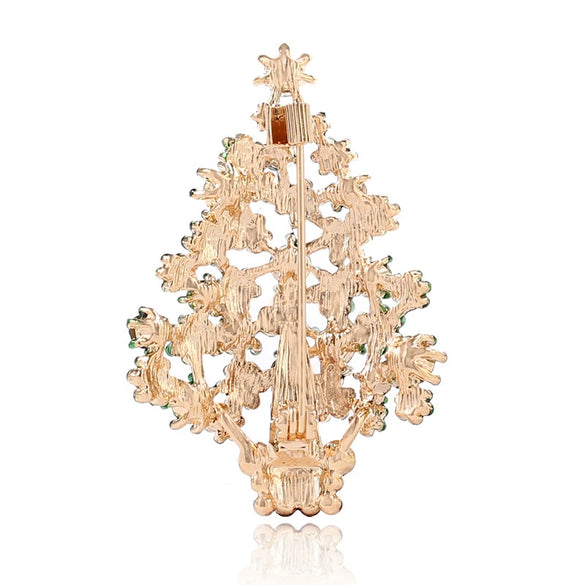 Women's Alloy Christmas Tree Brooch Electroplated