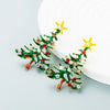 Women's Alloy Christmas Tree Earrings With Geometric Diamond Detailing Simple Versatile Fashion Jewelry