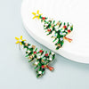 Women's Alloy Christmas Tree Earrings With Geometric Diamond Detailing Simple Versatile Fashion Jewelry