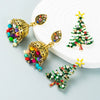 Women's Alloy Christmas Tree Earrings With Geometric Diamond Detailing Simple Versatile Fashion Jewelry