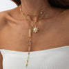 Women's Alloy Clavicle Chain With Colorful Crystal Sunflower Fish Pendant Star Geometric Animal Zodiac Pattern And Electroplating Design