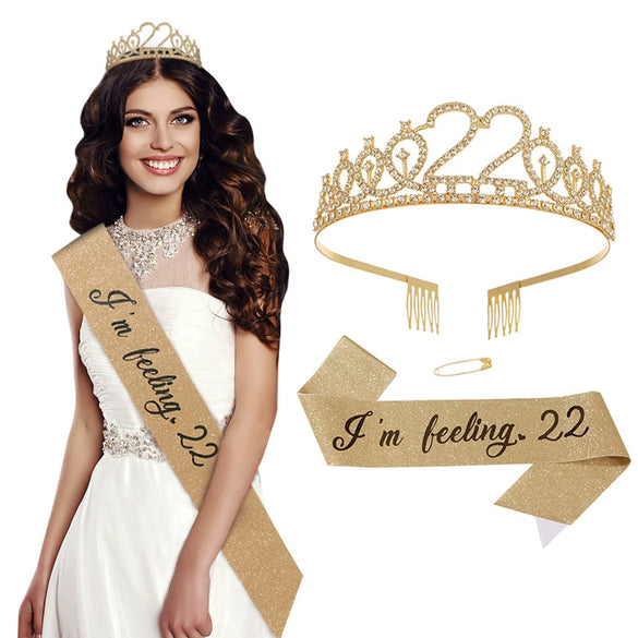 Women's Alloy Crown Hair Accessories And Shoulder Strap Set With Electroplating Simple Style
