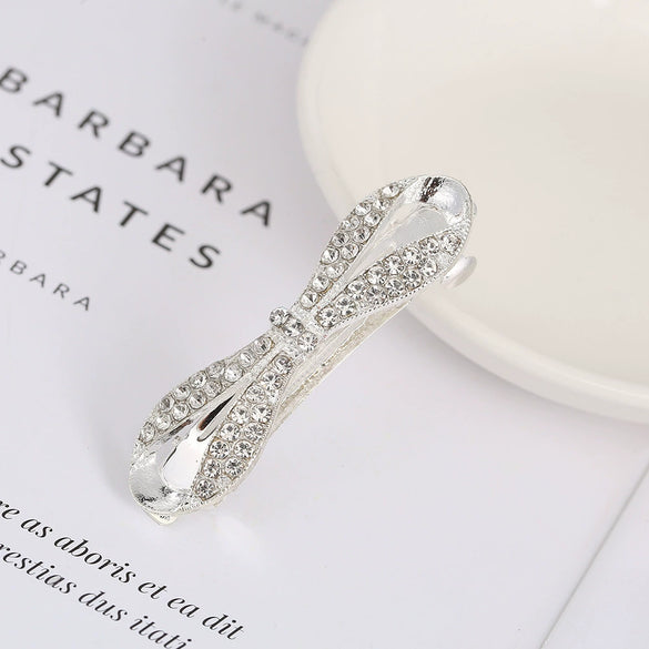 Women's Alloy Crystal Bow Spring Clip Hair Accessory With Electroplating