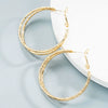 Women's Alloy Cshaped Geometric Hoop Earrings With Engraved Circle Design And Statement Fashion Style