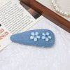 Women's Alloy Denim Blue Little Flower Rhinestone Hairpin Set With Diamonds