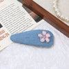 Women's Alloy Denim Blue Little Flower Rhinestone Hairpin Set With Diamonds
