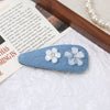 Women's Alloy Denim Blue Little Flower Rhinestone Hairpin Set With Diamonds