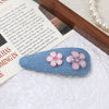 Women's Alloy Denim Blue Little Flower Rhinestone Hairpin Set With Diamonds