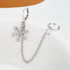 Women's Alloy Diamond Geometric Snowflake Ear Clip Long Chain Earrings Ins Style Light Luxury