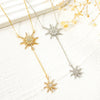 Women's Alloy Diamond Geometric Snowflake Necklace Ins Style Long Tassel Clavicle Chain