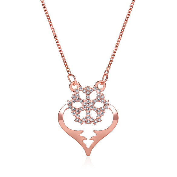 Women's Alloy Diamond Geometric Snowflake Necklace Ins Style Long Tassel Clavicle Chain