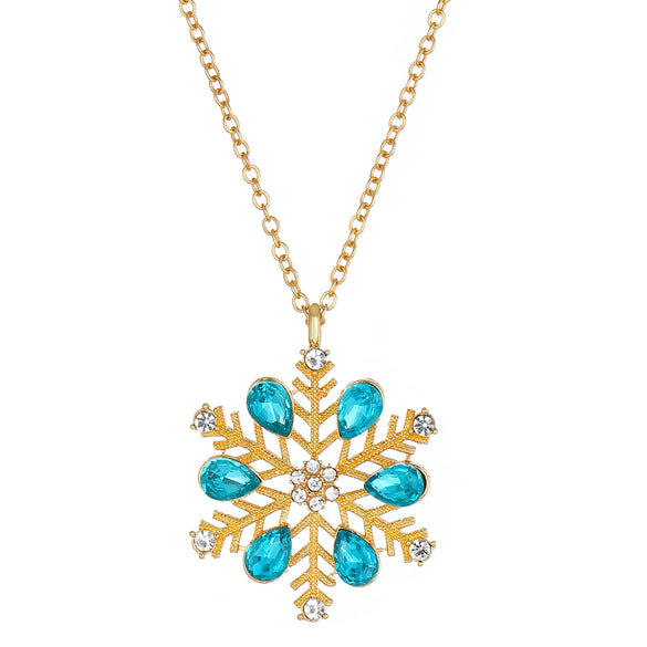 Women's Alloy Diamond Geometric Snowflake Necklace Ins Style Long Tassel Clavicle Chain