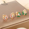 Women's Alloy Diamondencrusted Artificial Flower Earrings Electroplated