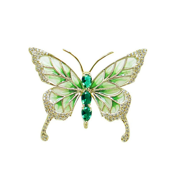 Women's Alloy Diamondencrusted Butterfly Brooch Electroplated Luxury Elegant Clothes Accessory