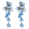 Women's Alloy Dopamine Multilayer Flower Earrings With Diamond Design
