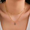 Women's Alloy Double Layer Snake Bone Necklace With Diamond And English Letter Pendant