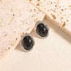 Women’s Alloy Drop Earrings With Stainless Steel Posts Tiger Eye Inspired Geometric Flower And Square Design Dripping Oil Finish Fashion Retro Style