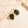Women’s Alloy Drop Earrings With Stainless Steel Posts Tiger Eye Inspired Geometric Flower And Square Design Dripping Oil Finish Fashion Retro Style