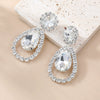 Women's Alloy Drop Shaped Geometric Style Diamond Earrings For Autumn And Winter