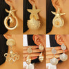 Women's Alloy Earrings With Marine Elements Starfish And Conch Animal Zodiac Style Electroplated