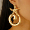 Women's Alloy Earrings With Marine Elements Starfish And Conch Animal Zodiac Style Electroplated
